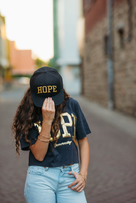 Black Flatbill Trucker Hat