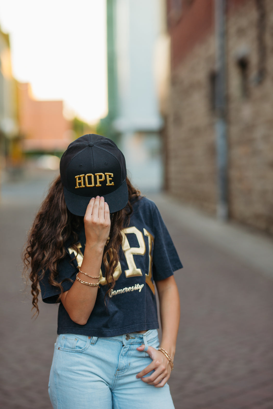 Black Flatbill Trucker Hat