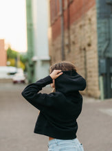 Load image into Gallery viewer, Gold HOPE Ladies BLACK Crop Hoodie