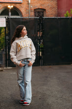 Load image into Gallery viewer, Gold HOPE Ladies BONE Crop Hoodie