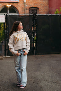 Gold HOPE Ladies BONE Crop Hoodie