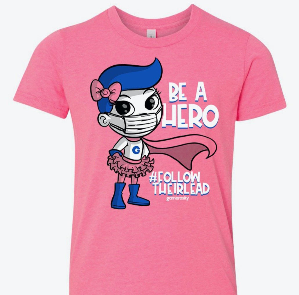 Be a Hero Pink Youth Tee
